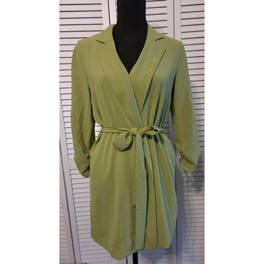 New York Clothing Company Belted Wrap Jacket – Sage Green, Size Small